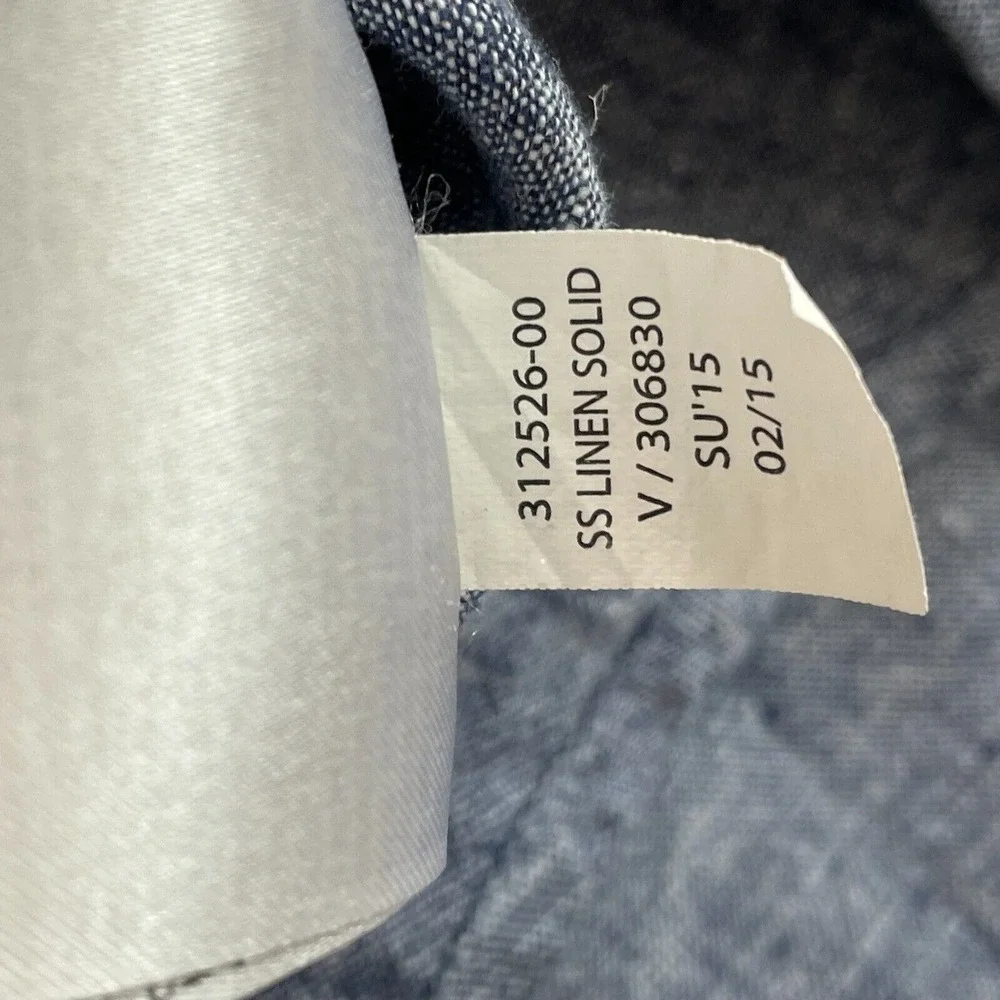 Banana Republic Chambray Shirt Men XL Blue Linen‎ Blend Chambray Short Sleeve